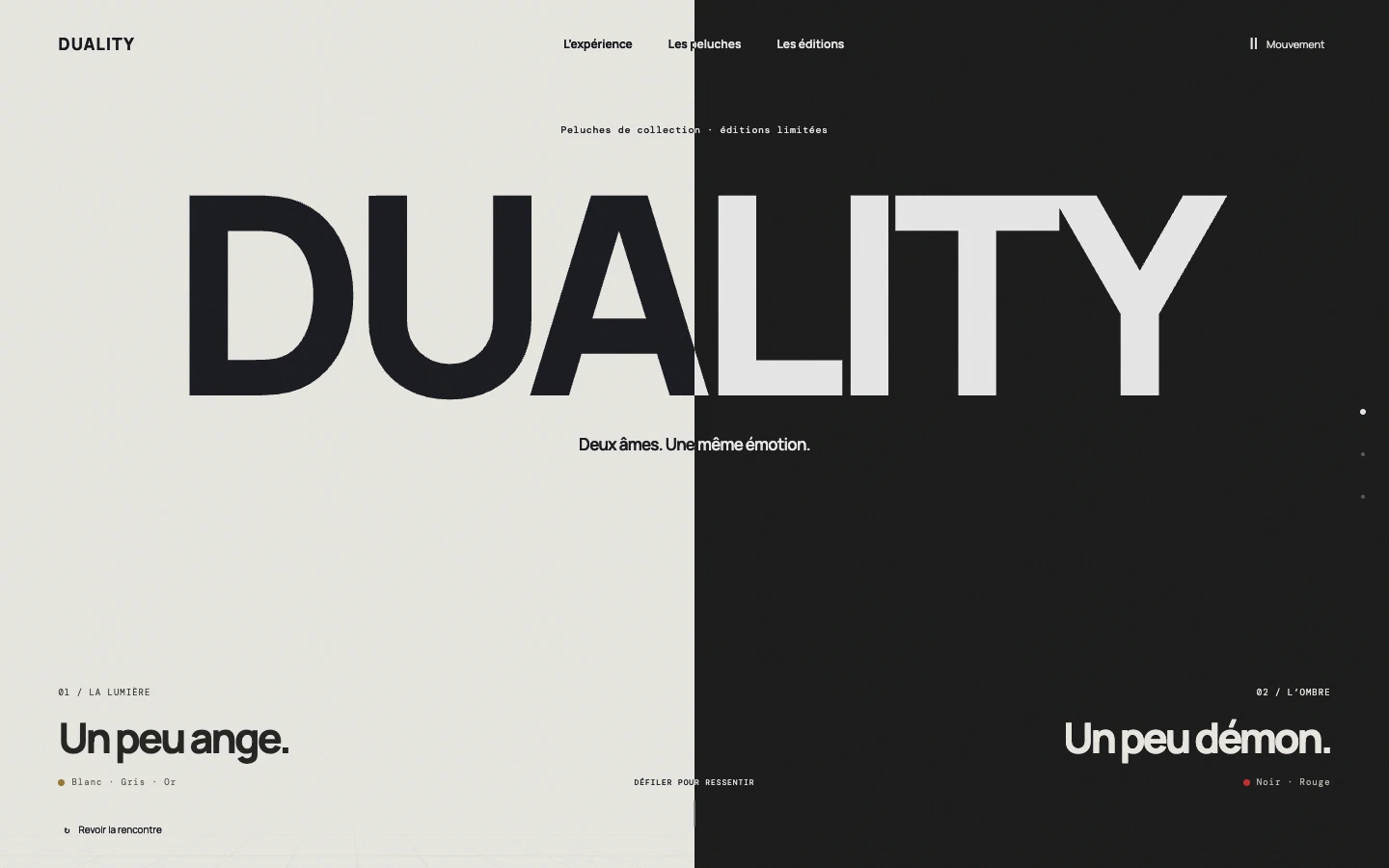 Aperçu du site Duality Editions